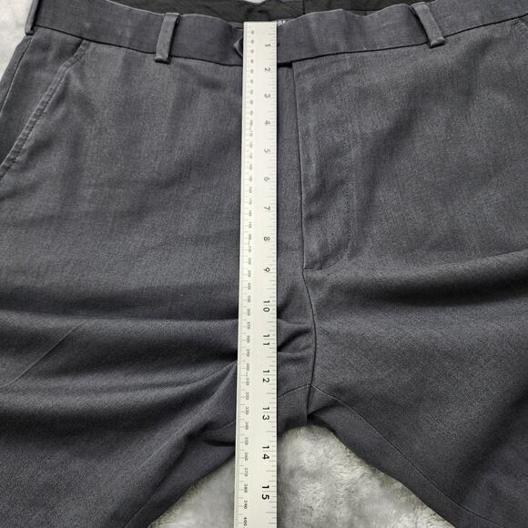 George Pants Mens 38X30 Gray Classic Fit Flat Front Straight Leg Trousers Office - Picture 10 of 13